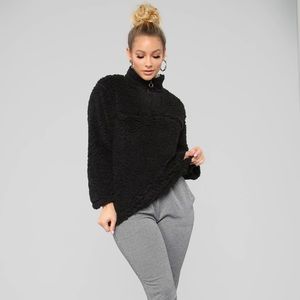 Black Teddy Bear 🧸 Fuzzy Pullover